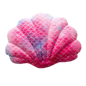 Pink mermaid scale seashell plush pillow soft cushion for sofa living room decor home