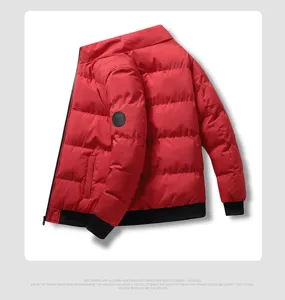 Giacca imbottita collo alto invernale uomo cappotto caldo casual abbigliamento dettagli