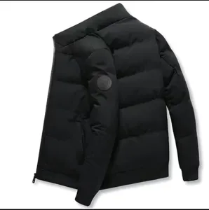 Giacca Piumino Uomo Invernale Collo In Piedi Imbottita Calda Casual Nera Cappotto
