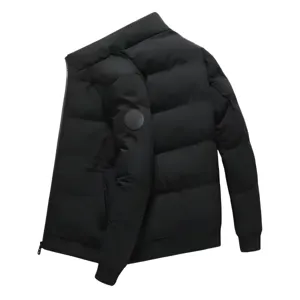 Nuova giacca invernale da uomo collo alto imbottita calda casual capispalla nero