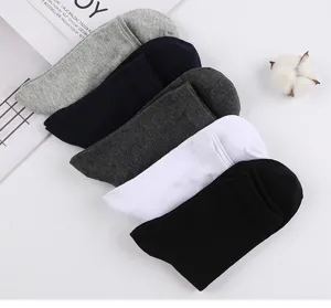 Uomini calze di cotone tinta unita tubo medio spesse invernali lavoro casual 5 paia