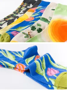 Verdickte Herbst Winter Skatersocken mit Ölgemälde Blumen Kunstdruck für Herren Streetwear