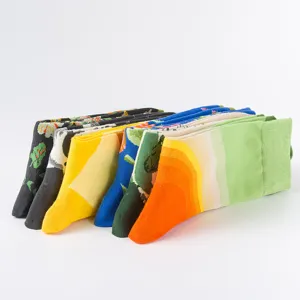 Calzini da skate spessi da uomo design pittura a olio calzini colorati invernali streetwear