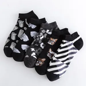 Men's summer low-cut ankle socks large size comfortable cotton casual breathable daily wear pack