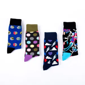 Colorful patterned crew socks casual sport cotton fashion streetwear long socks