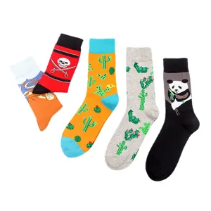 Novelty cartoon pattern long socks set, fun street style cotton socks for men and women.