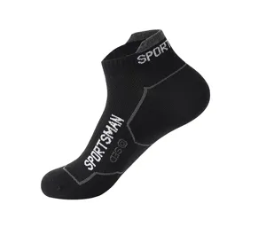Black breathable sports athletic ankle socks for men running fitness training summer wear