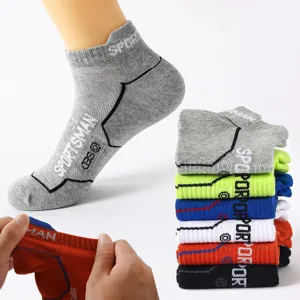 Men summer athletic ankle socks breathable mesh running socks multi color casual socks pairs