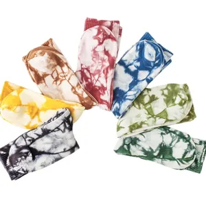 Calze in cotone tie dye colorate, calzini a tubo medio stile hip hop vintage streetwear.