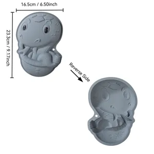 Silicone snake cake mold for DIY baking, cute cartoon zodiac animal chocolate and candy baking tool.