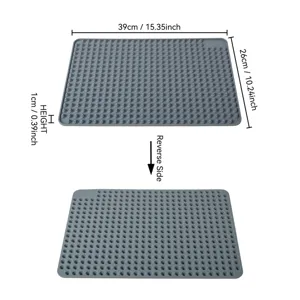 Hitzebeständige Silikon Mikrowellenmatte Antirutsch Ofenschutzmatte 39x26x1cm grau