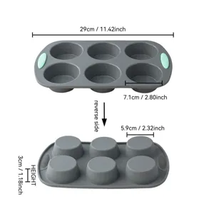 Moule a muffin en silicone 6 tasses antiadhésif plaque a gateau outil DIY 29cm