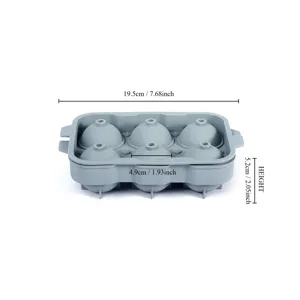 Silicone ice ball mold with lid, 6-cavity sphere ice cube maker for whiskey drinks kitchen tool