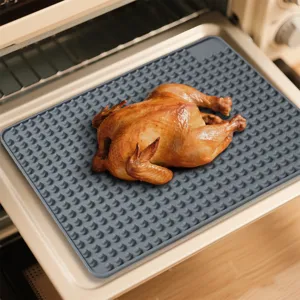 Graue Silikon Ofenmatte hitzebeständige Backmatte mit strukturierter Oberfläche für Küche Backen.