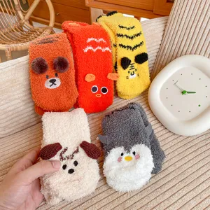 Women's Thickened Coral Fleece Floor Socks Cute Cartoon Animal Winter Warm Indoor Home Socks
