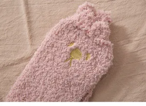 Damen Winter dicke Korallen Vlies kuschelige Socken süß Plüsch warme Schlaf Boden Socken rosa