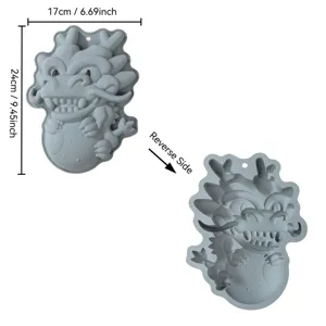 Cute cartoon dragon silicone cake mold for DIY baking, flexible chocolate and fondant tool.