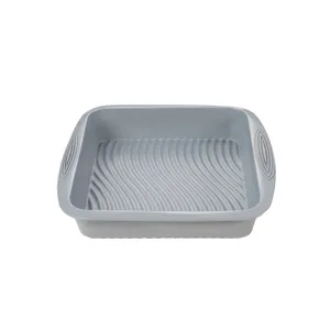 Teglia per Torta Quadrata in Silicone Antiaderente 9 Pollici Stampo da Forno Grigio