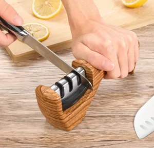 Diamond kitchen knife sharpener manual multi-function tool for fast sharpening detail view