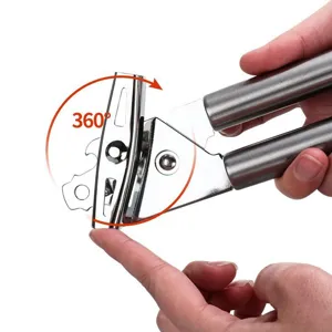 Edelstahl 360 Grad manueller Dosenöffner multifunktionales Küchenhelfer Flaschenöffner
