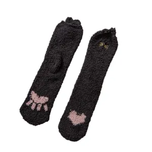 Damen flauschige Korallenfleece Socken Winter warm dicke süße Katzenpfote Haussocken