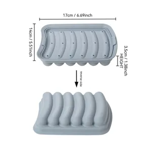 Stampo per salsiccia in silicone per hot dog da 17x14cm grigio con coperchio cucina