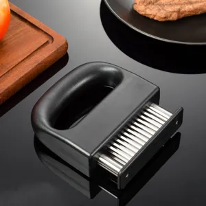 Stainless steel 48 needle meat tenderizer kitchen tool detail view for steak beef cooking