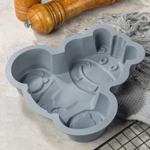 Moule a gateau en silicone de dessin anime gris, adorable plat de cuisson pour mousse et chocolat.