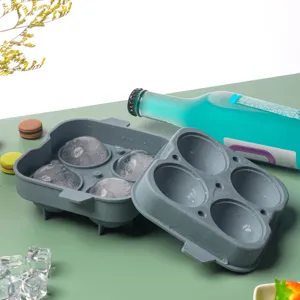 Stampo per Sfere di Ghiaccio in Silicone e Glacette per Whisky con Coperchio Strumento da Cucina Flessibile