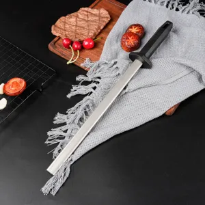 Detail view of the diamond sharpening rod, high hardness manual kitchen knife sharpener tool.