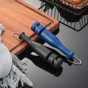 Portable baseball bat knife sharpener household outdoor mini two stage sharpening tool black blue