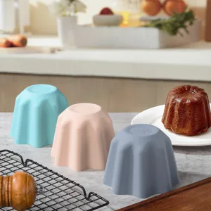 Silikon cannele backform set, antihaft beschichtete geriffelte kuchenform fur kuche.