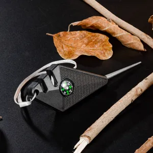 Mini outdoor knife sharpener with compass diamond fishing hook file multi-purpose tool
