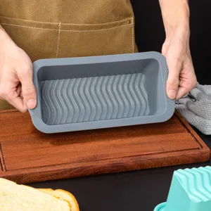 Moule à Pain en Silicone Gris Rectangulaire Antiadhésif pour Cuisson de Gâteau et Brioche