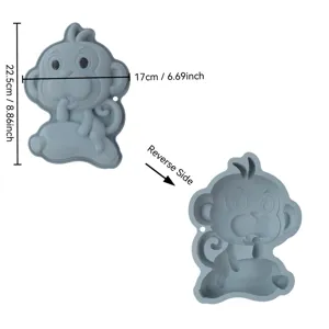Silicone cute monkey cake mold baking pan animal shaped chocolate fondant tool for DIY