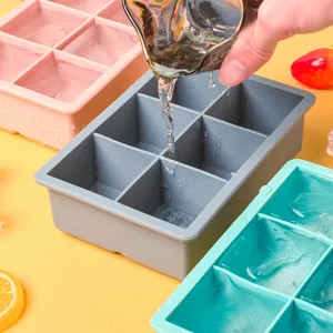 Bac à glaçons en silicone avec couvercle, grand moule carré pour congélateur maison.