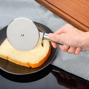 Edelstahl Pizzaschneider Rad Mit Ergonomischem Metallgriff Große Größe Pizza Slicer Für Backen Küchenhelfer