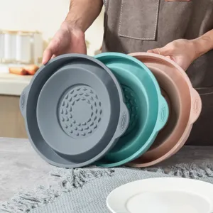 Collapsible silicone bowl kitchen salad bowl folding tableware multi-functional container