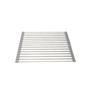 Stainless steel roll up dish drying rack over sink kitchen organizer for plates and cups