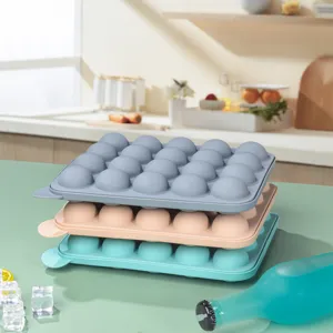 Silicone ice sphere mold 3-layer stackable round ice cube tray for kitchen baking tool
