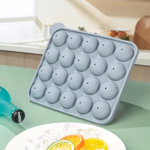 Silicone ice ball mold with twenty cavities for round ice cubes whiskey cocktail bar tool