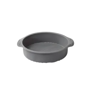 Round silicone cake mold non-stick baking pan 9-inch kitchen tool for DIY baking and desserts.