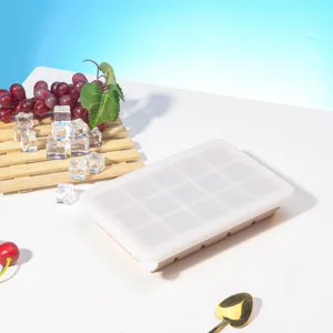 Bac a glaons en silicone a 15 grilles avec couvercle moule carre accessoire de cuisine.