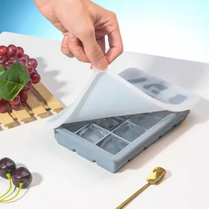 Bac à glaçons en silicone avec couvercle 15 grilles moule à glaçons souple cuisine.