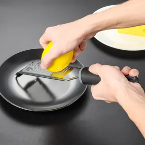 Grattugia per limoni in acciaio inox zester per formaggio utensile da cucina con manico ergonomico.