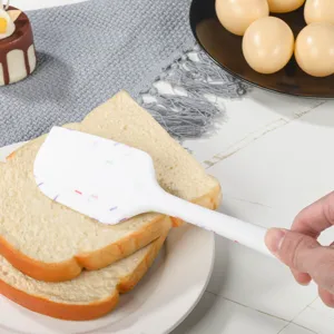 Silikon Backspatel mit bunten Streuern Muster, Antihaft-Cremeschaber Werkzeug fur Kuchen.