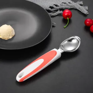 Stainless Steel Ice Cream Scoop With Non Slip Handle Kitchen Ball Digger For Household Dessert Serving