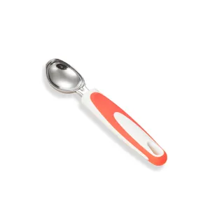 Stainless steel ice cream scoop with ergonomic handle for kitchen dessert tool