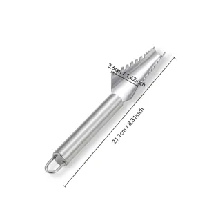 Rascador de escamas de pescado de acero inoxidable, herramienta de cocina duradera y práctica.