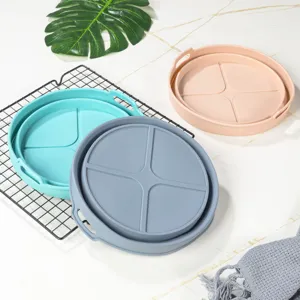 Collapsible silicone air fryer liner detail showing multiple colors, heat-resistant and easy clean.